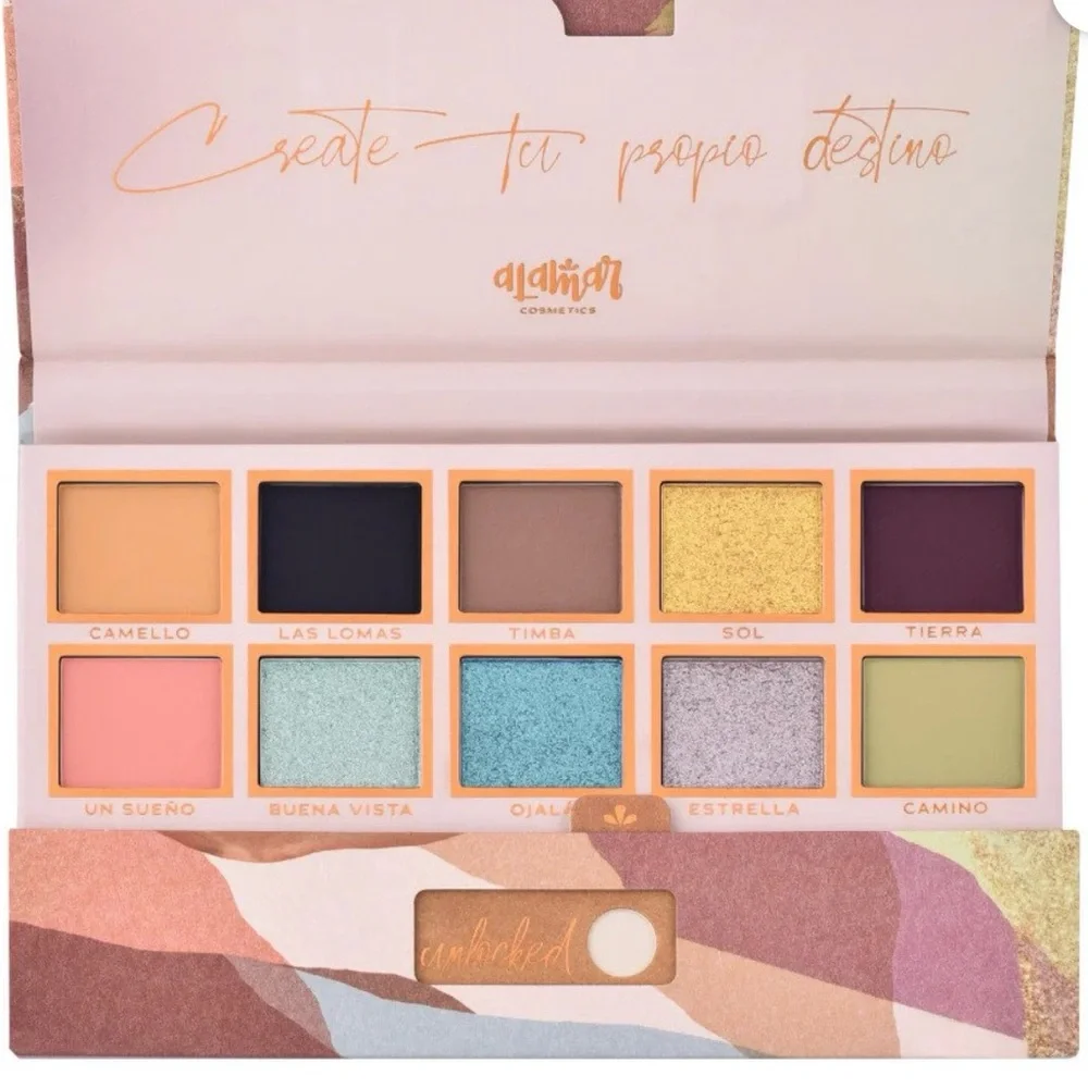 NEW In Box Alamar Cosmetics Destino Eyeshadow Palette 10 Color